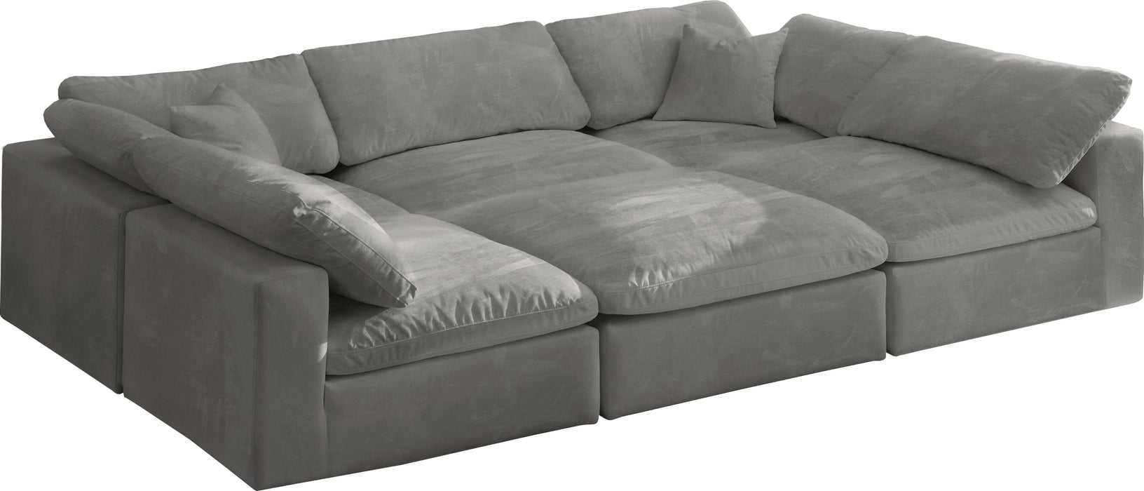 Cozy Grey Velvet Cloud Modular Sectional - Just Furniture (PA) - Multi Location