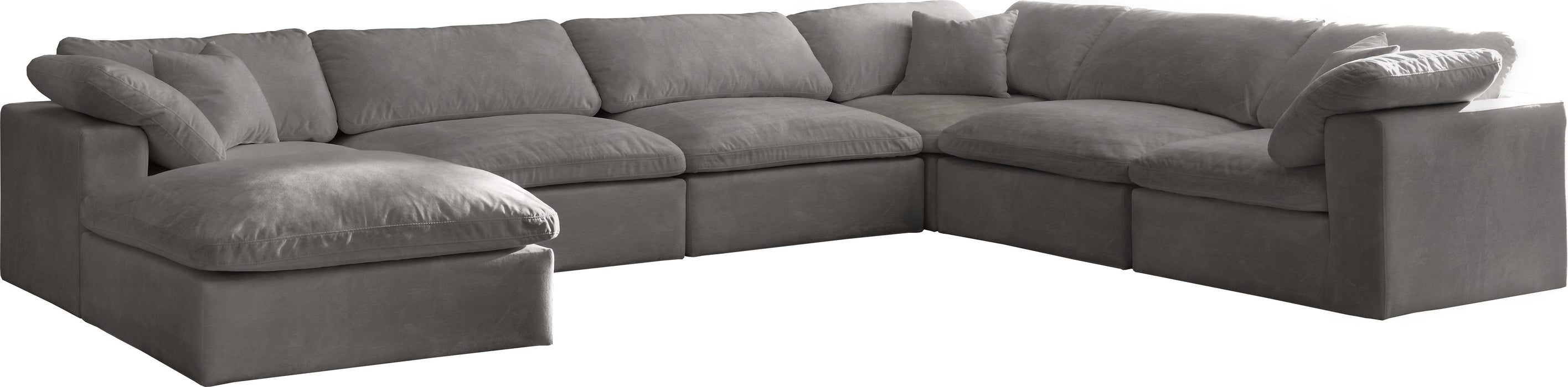 Cozy Grey Velvet Cloud Modular Sectional - Just Furniture (PA) - Multi Location