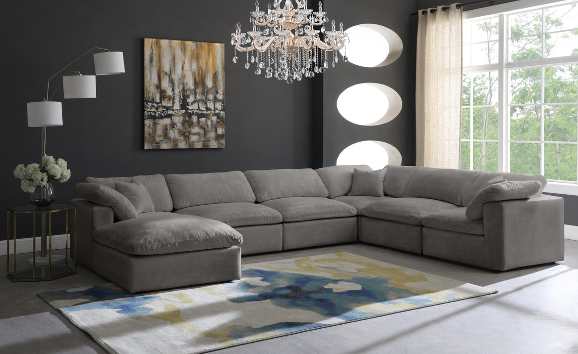 Cozy Grey Velvet Cloud Modular Sectional - Just Furniture (PA) - Multi Location