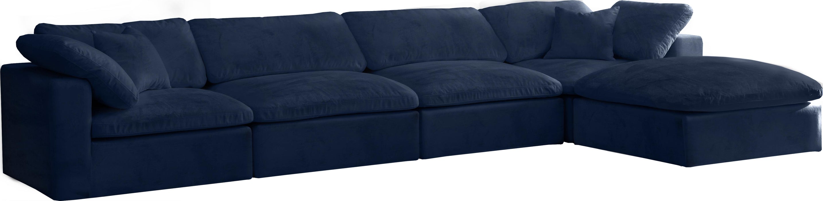 Cozy Navy Velvet Cloud Modular Sectional - Just Furniture (PA) - Multi Location