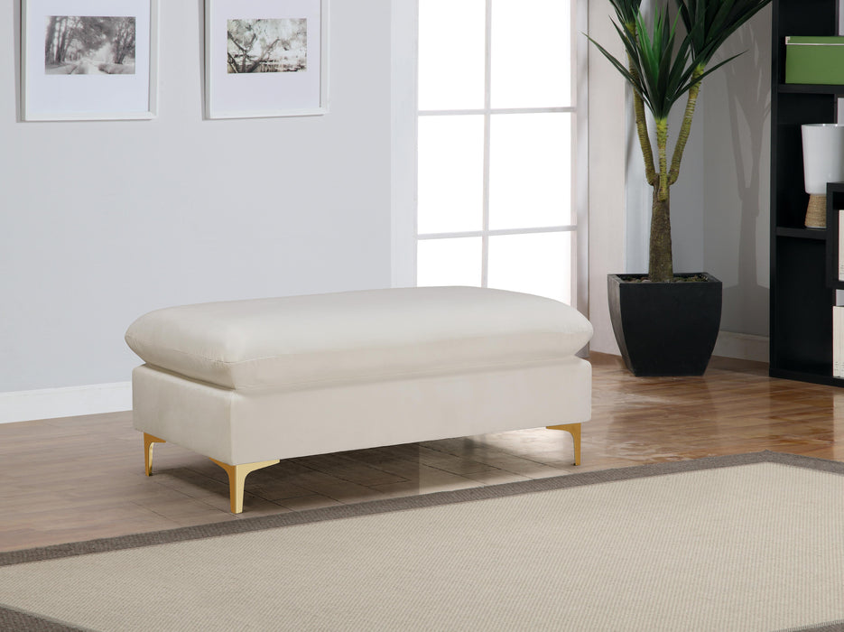 Naomi Cream Velvet Ottoman - Just Furniture (PA) - Multi Location