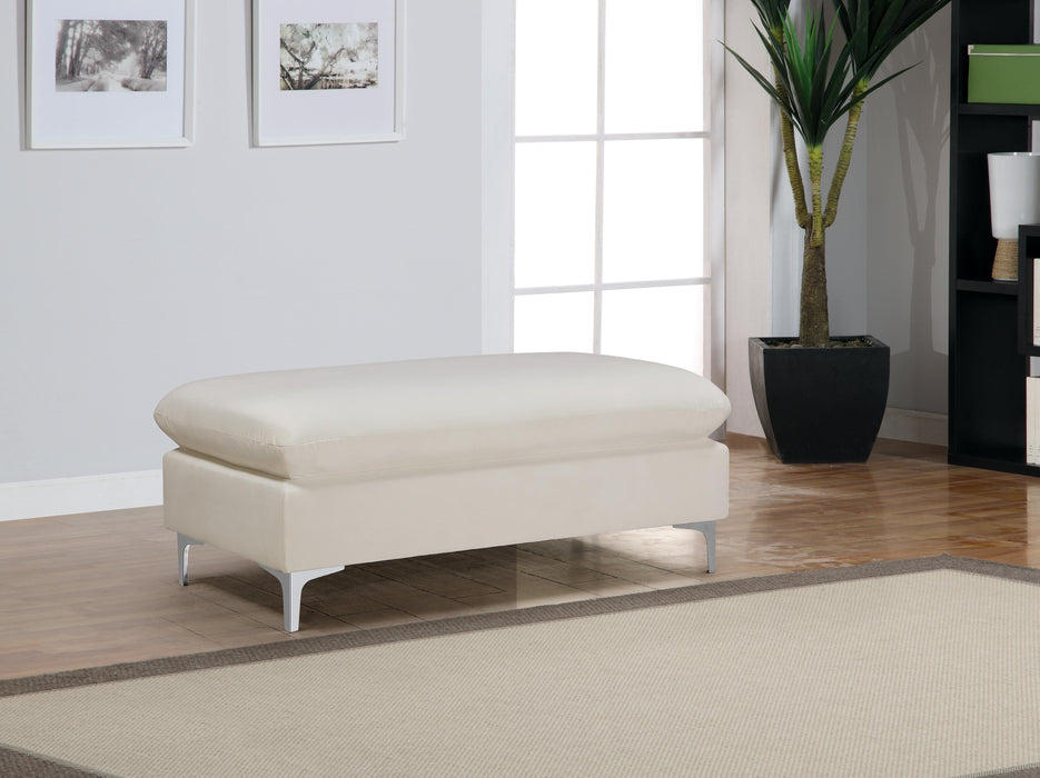 Naomi Cream Velvet Ottoman - Just Furniture (PA) - Multi Location