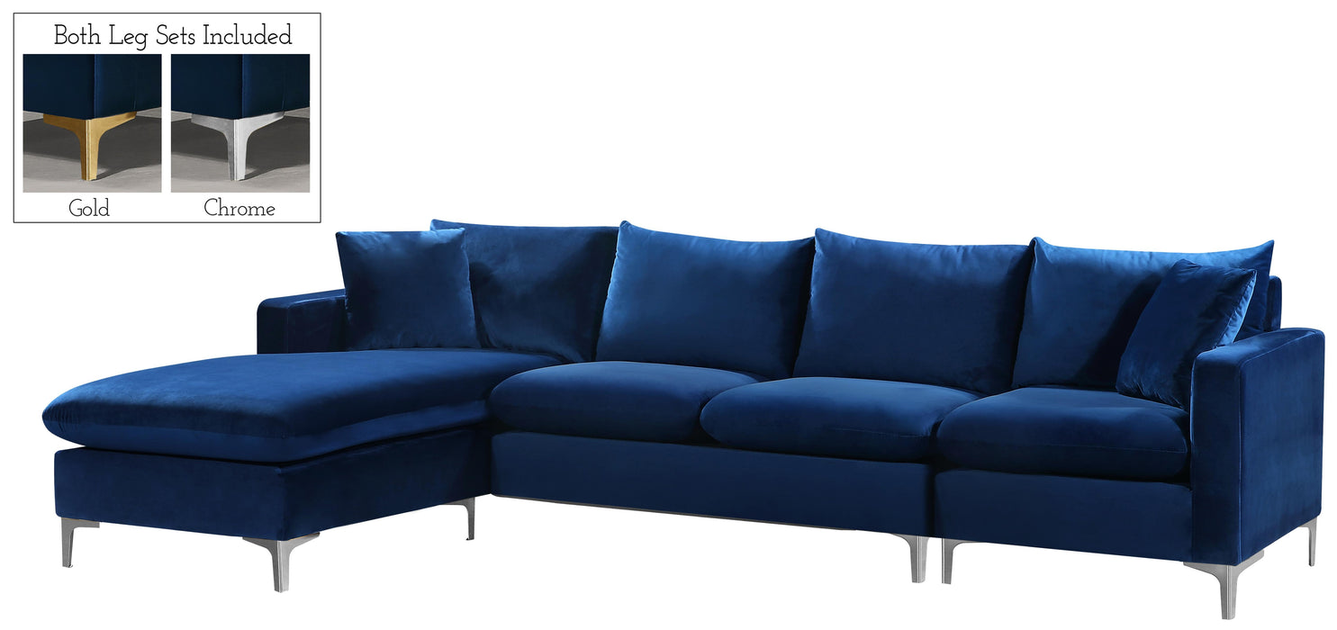 Naomi Navy Velvet 2pc. Reversible Sectional - Just Furniture (PA) - Multi Location