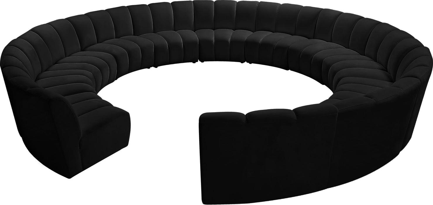 Infinity Black Velvet 12pc. Modular Sectional - Just Furniture (PA) - Multi Location