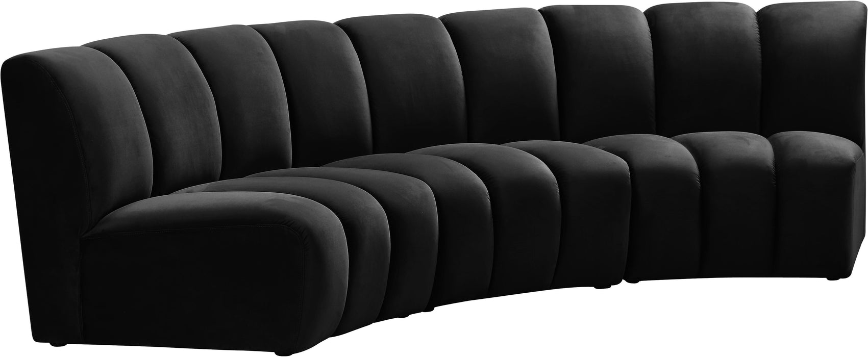 Infinity Black Velvet 3pc. Modular Sectional - Just Furniture (PA) - Multi Location