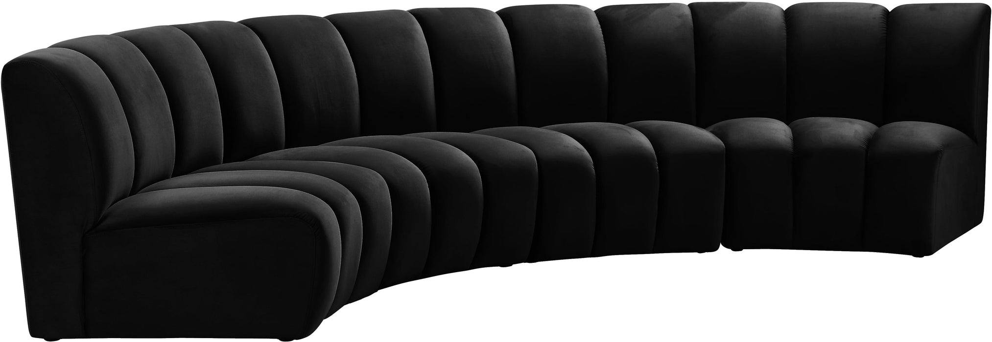 Infinity Black Velvet 4pc. Modular Sectional - Just Furniture (PA) - Multi Location