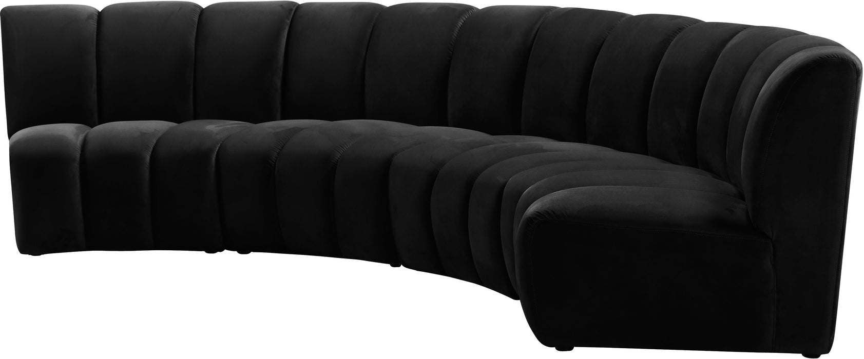Infinity Black Velvet 4pc. Modular Sectional - Just Furniture (PA) - Multi Location
