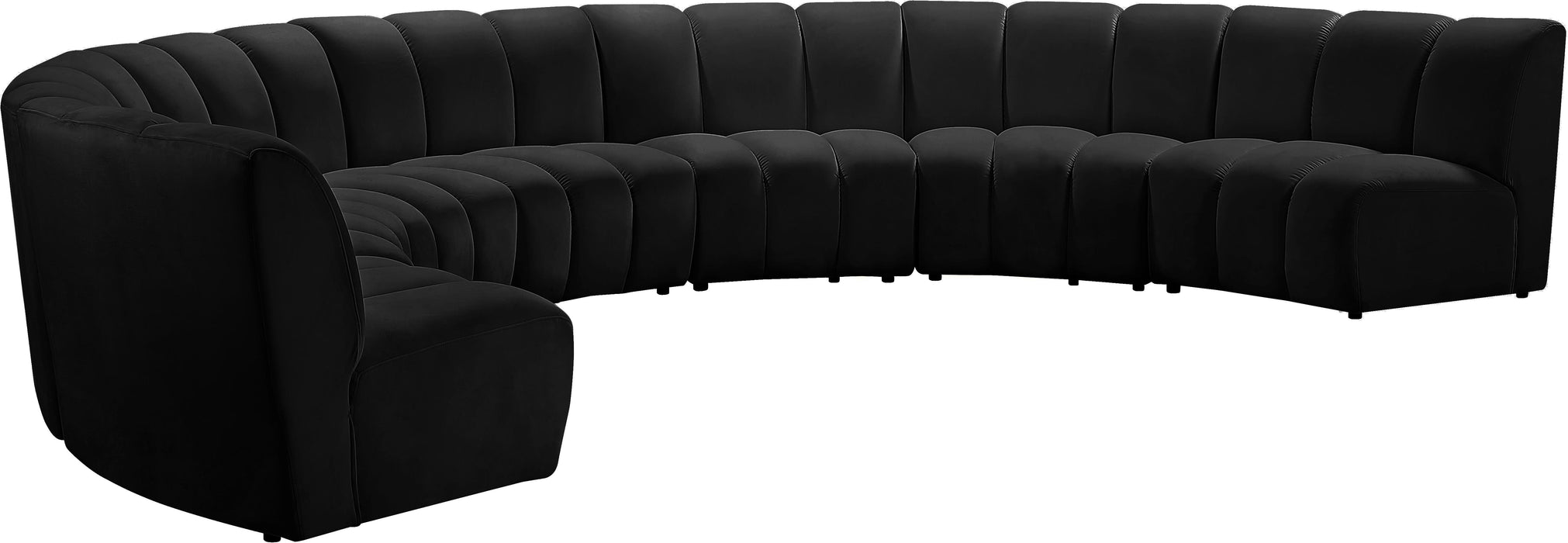 Infinity Black Velvet 7pc. Modular Sectional - Just Furniture (PA) - Multi Location