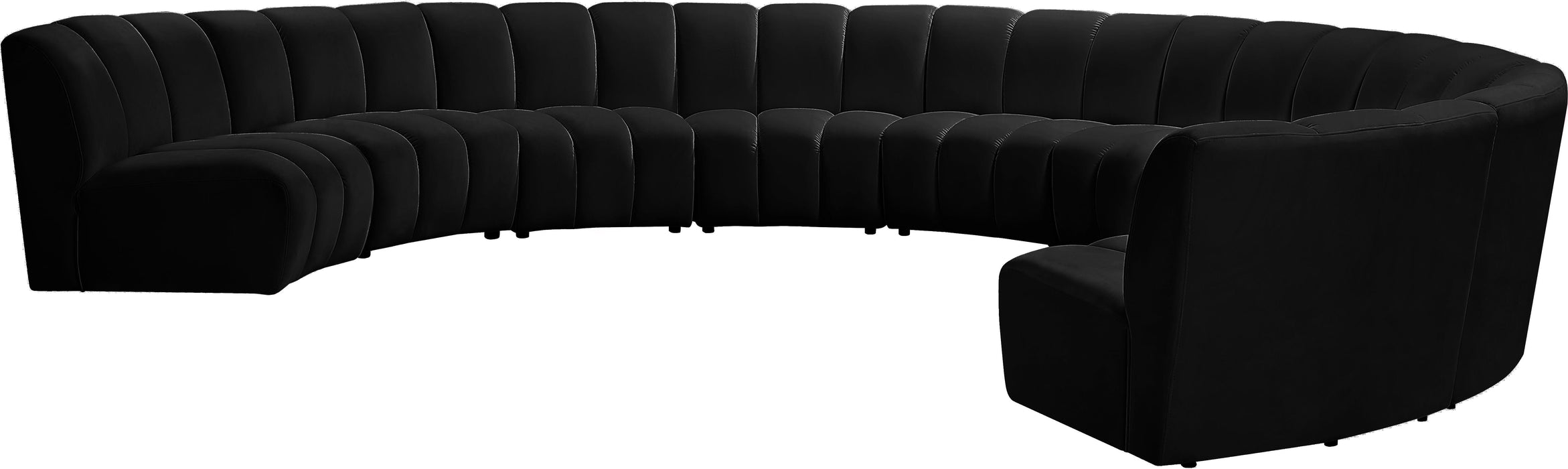 Infinity Black Velvet 9pc. Modular Sectional - Just Furniture (PA) - Multi Location