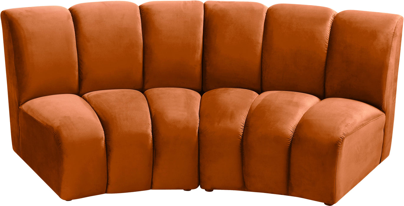 Infinity Cognac Velvet 2pc. Modular Sectional - Just Furniture (PA) - Multi Location