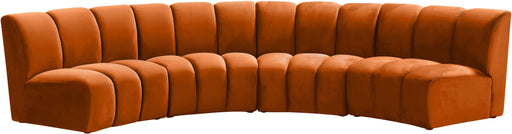 Infinity Cognac Velvet 4pc. Modular Sectional - Just Furniture (PA) - Multi Location