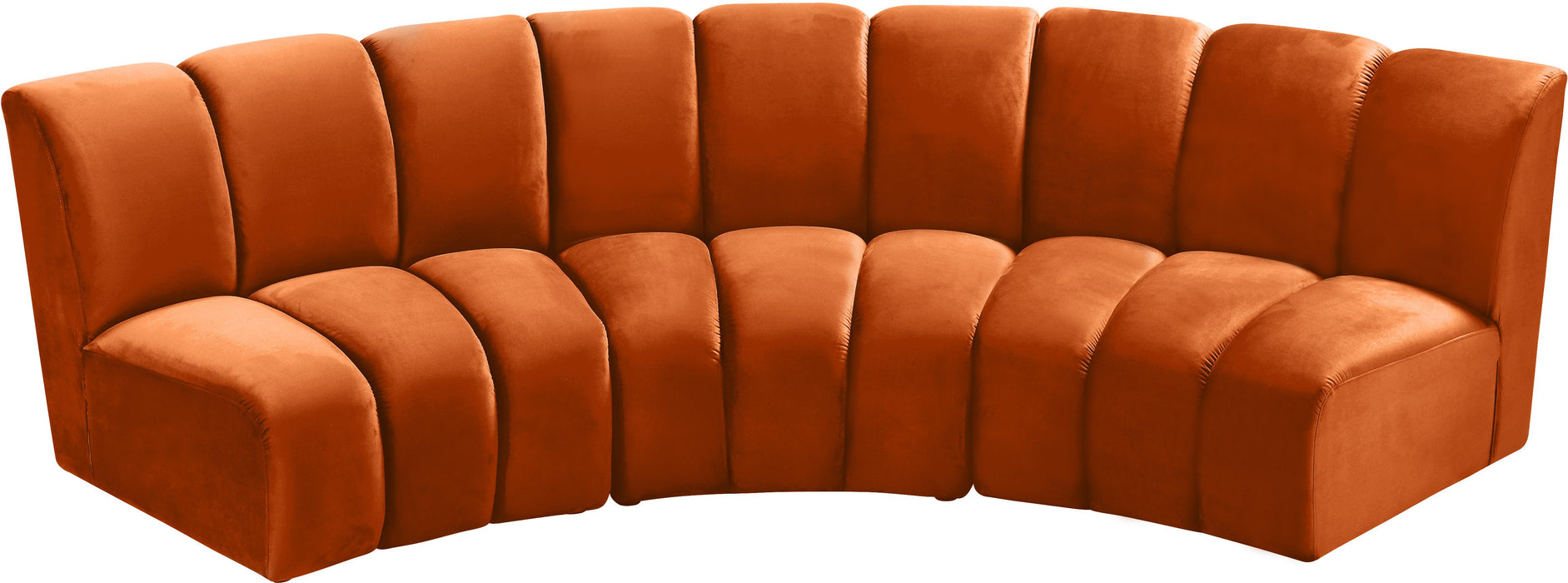 Infinity Cognac Velvet 3pc. Modular Sectional - Just Furniture (PA) - Multi Location