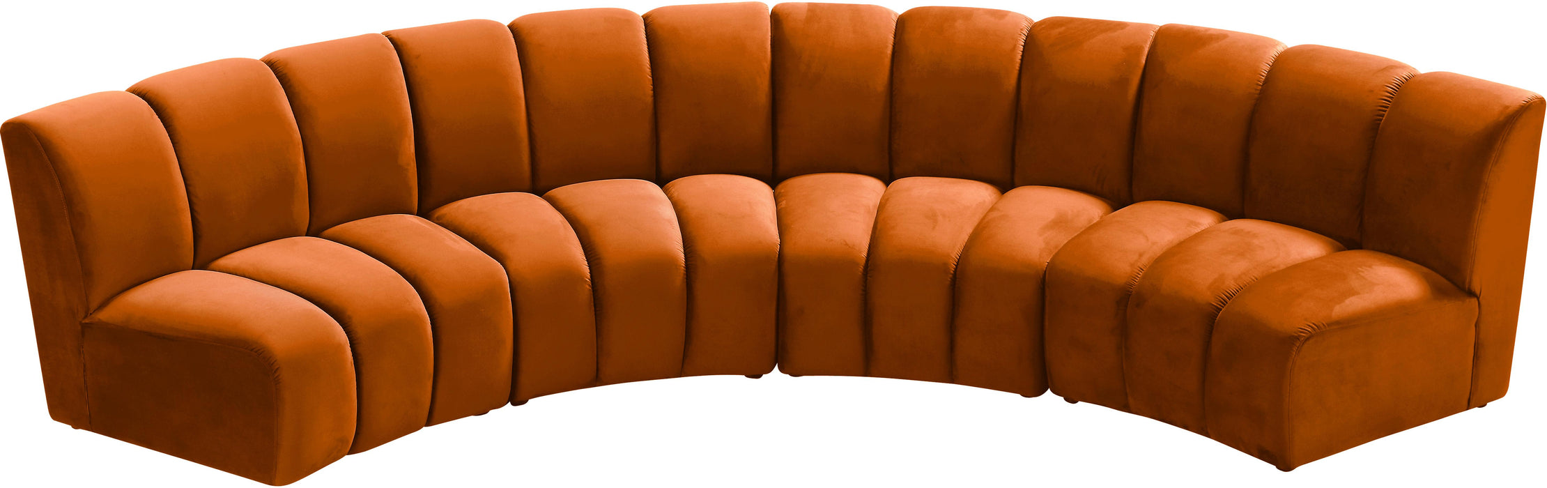 Infinity Cognac Velvet 4pc. Modular Sectional - Just Furniture (PA) - Multi Location