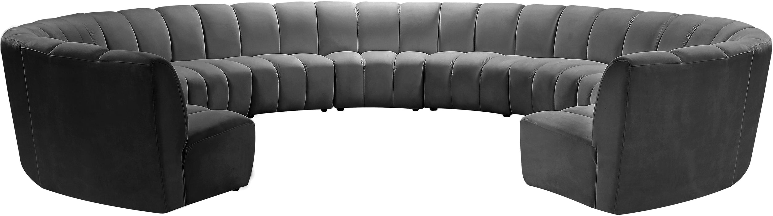 Infinity Grey Velvet 11pc. Modular Sectional - Just Furniture (PA) - Multi Location