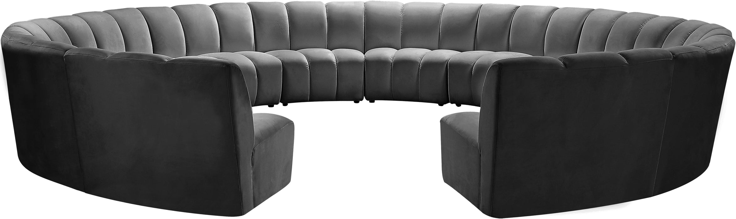 Infinity Grey Velvet 12pc. Modular Sectional - Just Furniture (PA) - Multi Location
