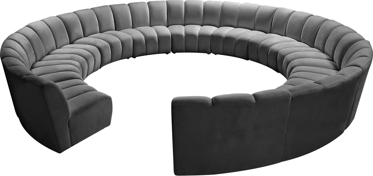 Infinity Grey Velvet 12pc. Modular Sectional - Just Furniture (PA) - Multi Location