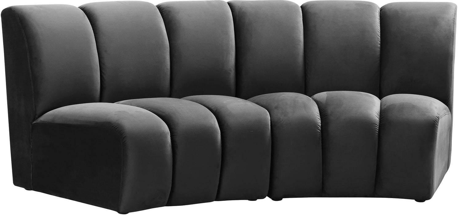 Infinity Grey Velvet 2pc. Modular Sectional - Just Furniture (PA) - Multi Location