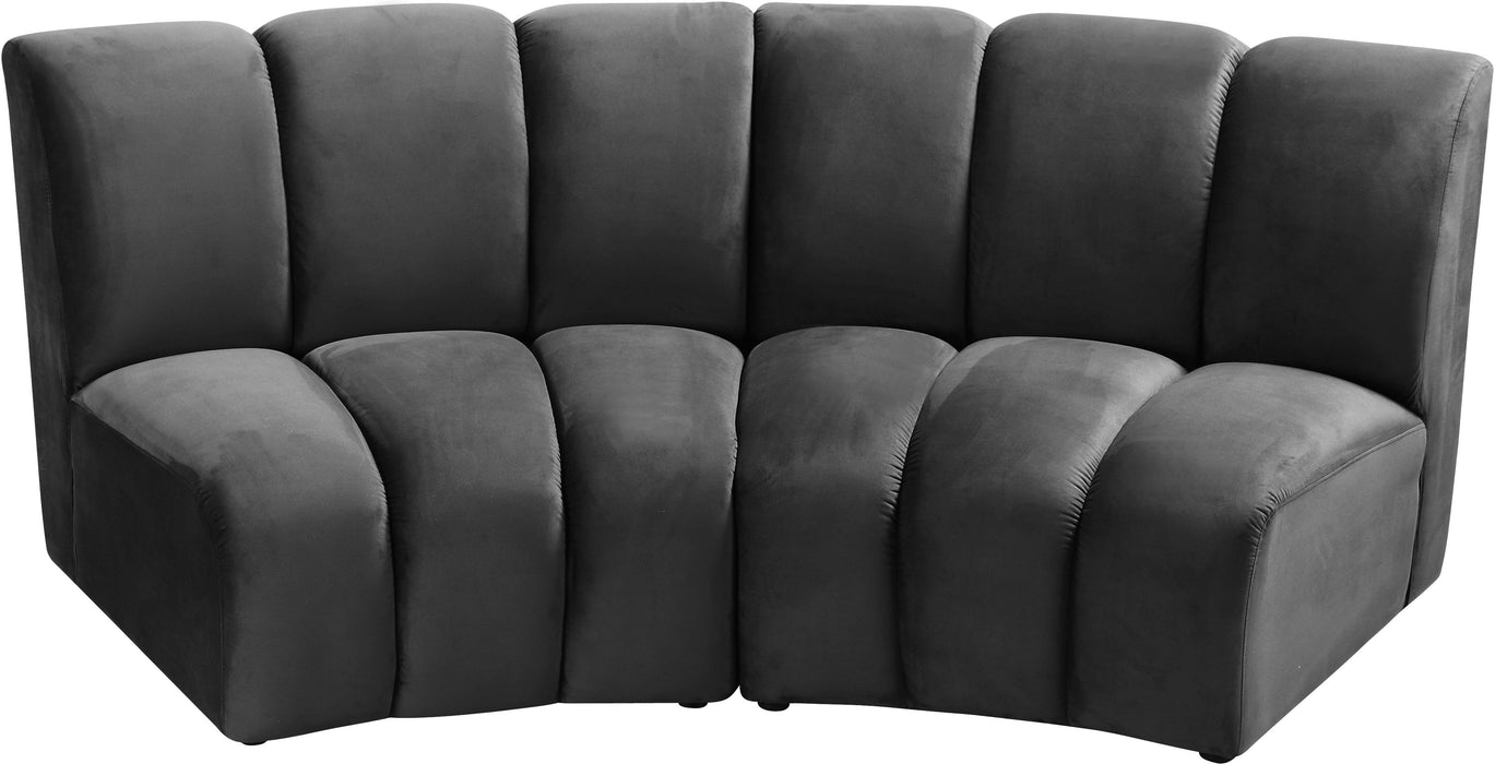 Infinity Grey Velvet 2pc. Modular Sectional - Just Furniture (PA) - Multi Location