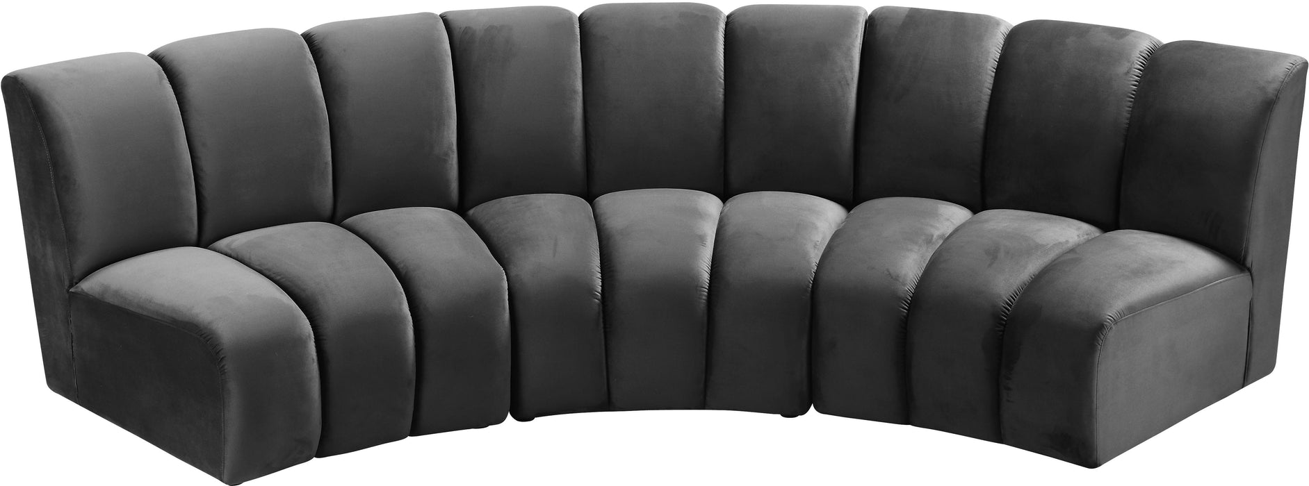 Infinity Grey Velvet 3pc. Modular Sectional - Just Furniture (PA) - Multi Location
