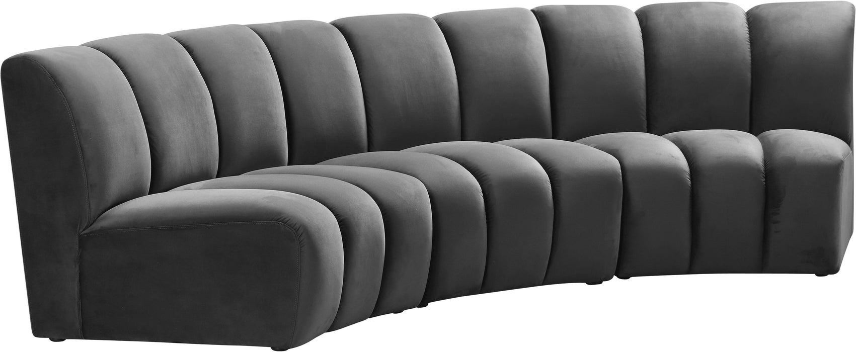 Infinity Grey Velvet 3pc. Modular Sectional - Just Furniture (PA) - Multi Location