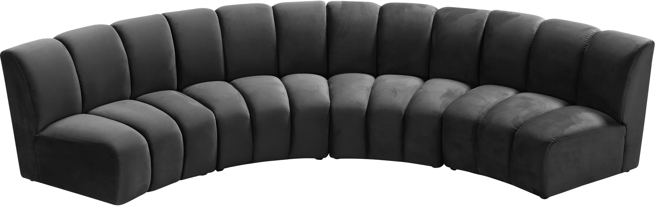 Infinity Grey Velvet 4pc. Modular Sectional - Just Furniture (PA) - Multi Location
