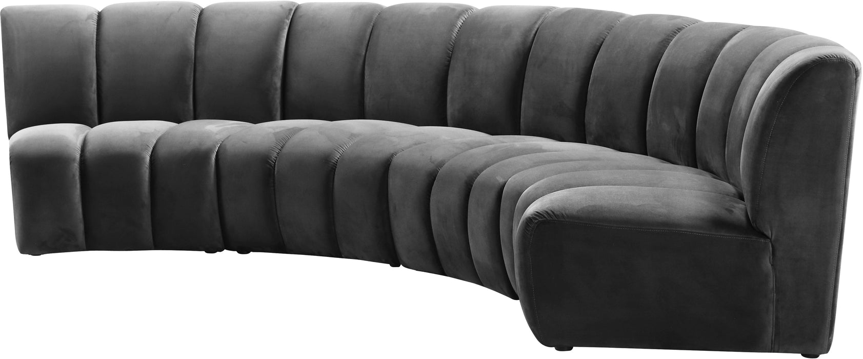 Infinity Grey Velvet 4pc. Modular Sectional - Just Furniture (PA) - Multi Location