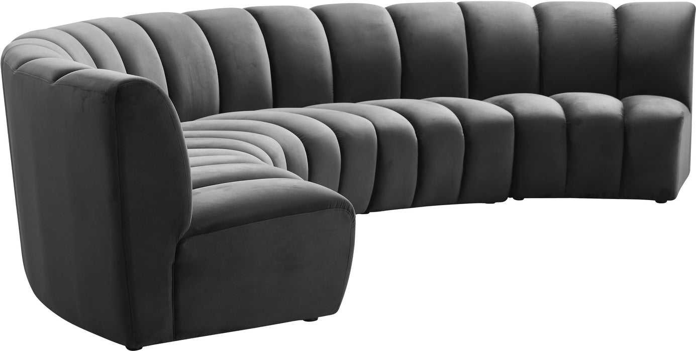 Infinity Grey Velvet 5pc. Modular Sectional - Just Furniture (PA) - Multi Location