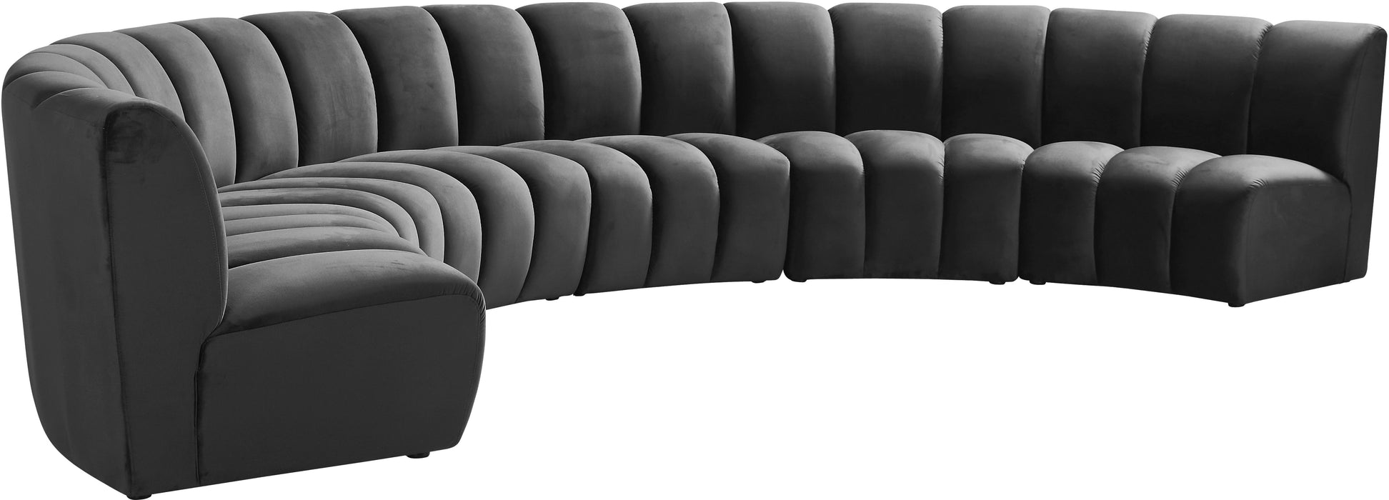 Infinity Grey Velvet 6pc. Modular Sectional - Just Furniture (PA) - Multi Location