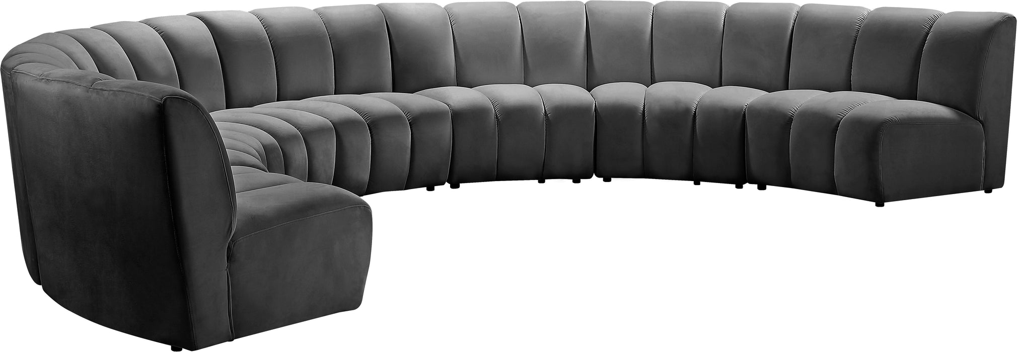 Infinity Grey Velvet 7pc. Modular Sectional - Just Furniture (PA) - Multi Location