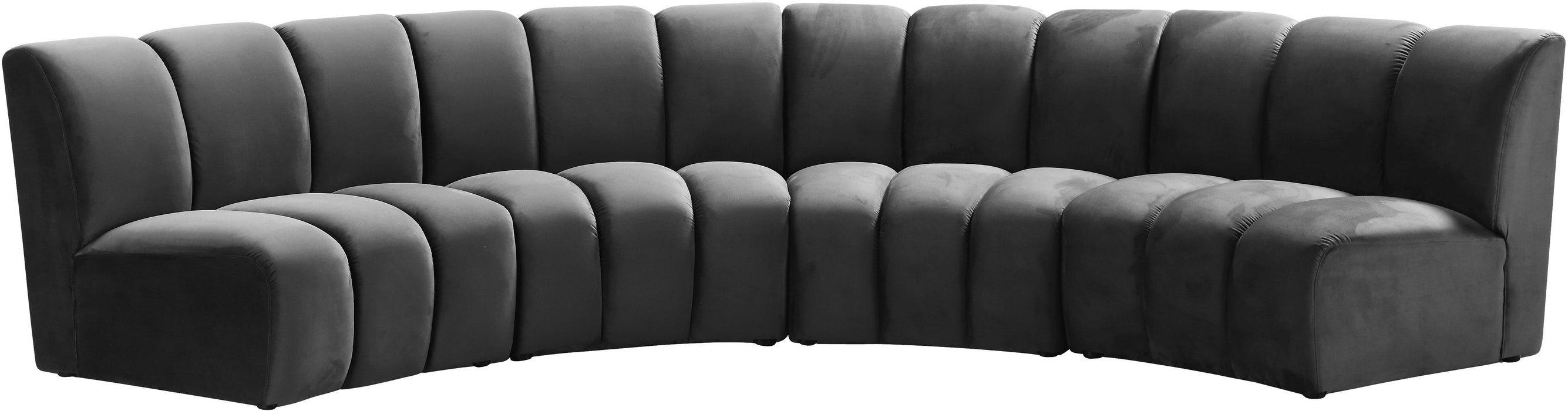 Infinity Grey Velvet 4pc. Modular Sectional - Just Furniture (PA) - Multi Location