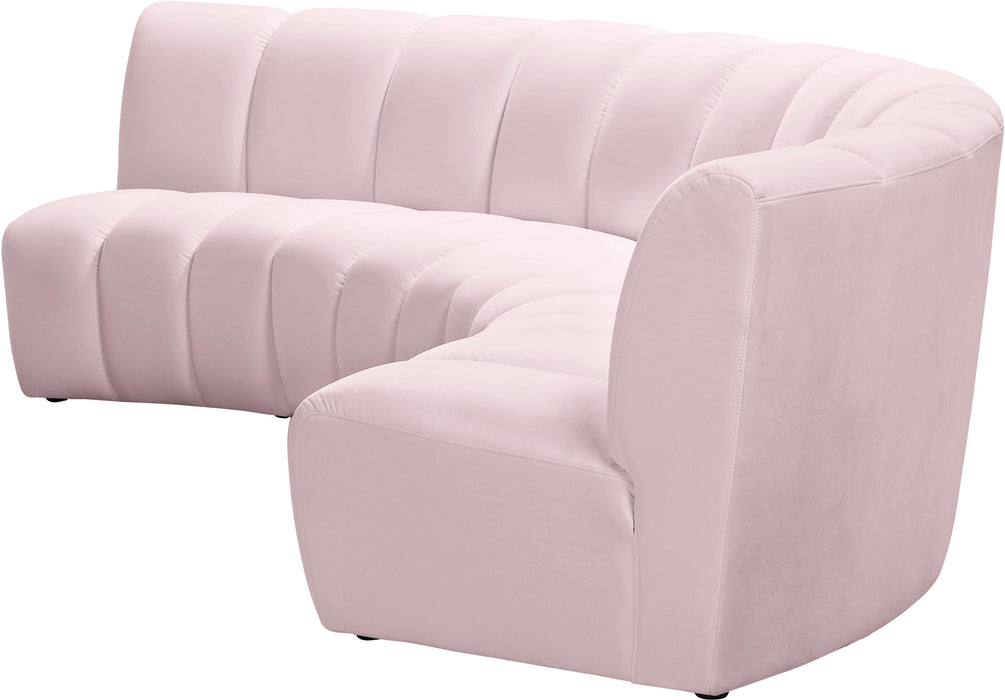 Infinity Pink Velvet 3pc. Modular Sectional - Just Furniture (PA) - Multi Location