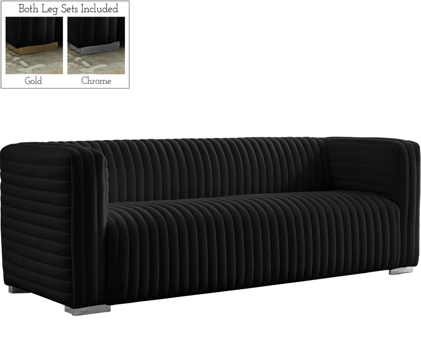 Ravish Black Velvet Sofa - Just Furniture (PA) - Multi Location