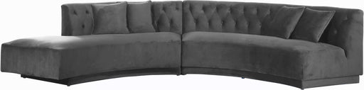 Kenzi Grey Velvet 2pc. Sectional - Just Furniture (PA) - Multi Location