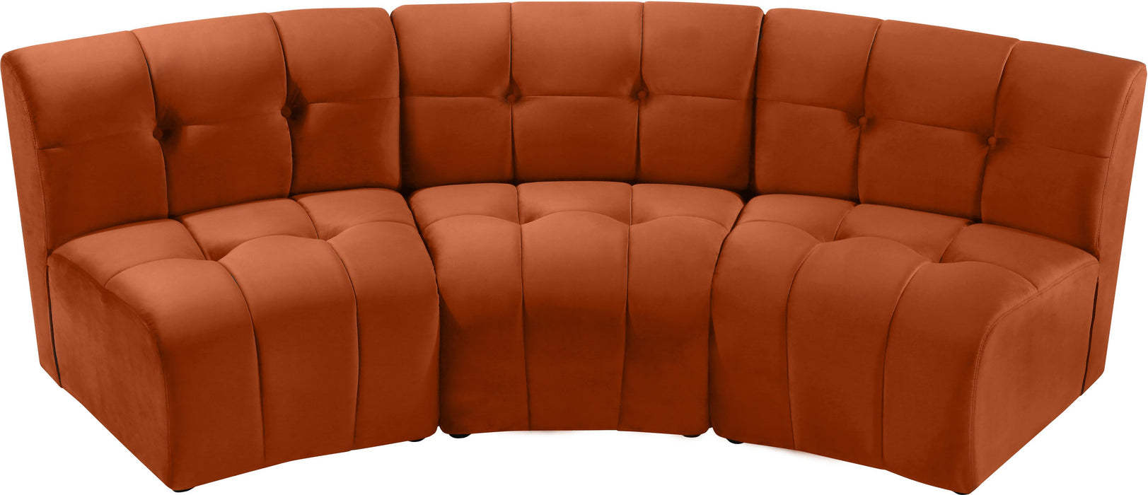 Limitless Cognac Velvet 3pc. Modular Sectional - Just Furniture (PA) - Multi Location