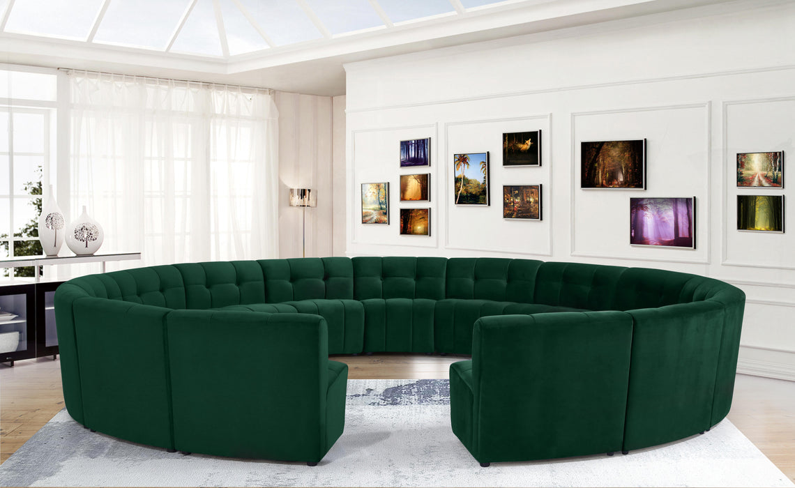 Limitless Green Velvet 15pc. Modular Sectional - Just Furniture (PA) - Multi Location