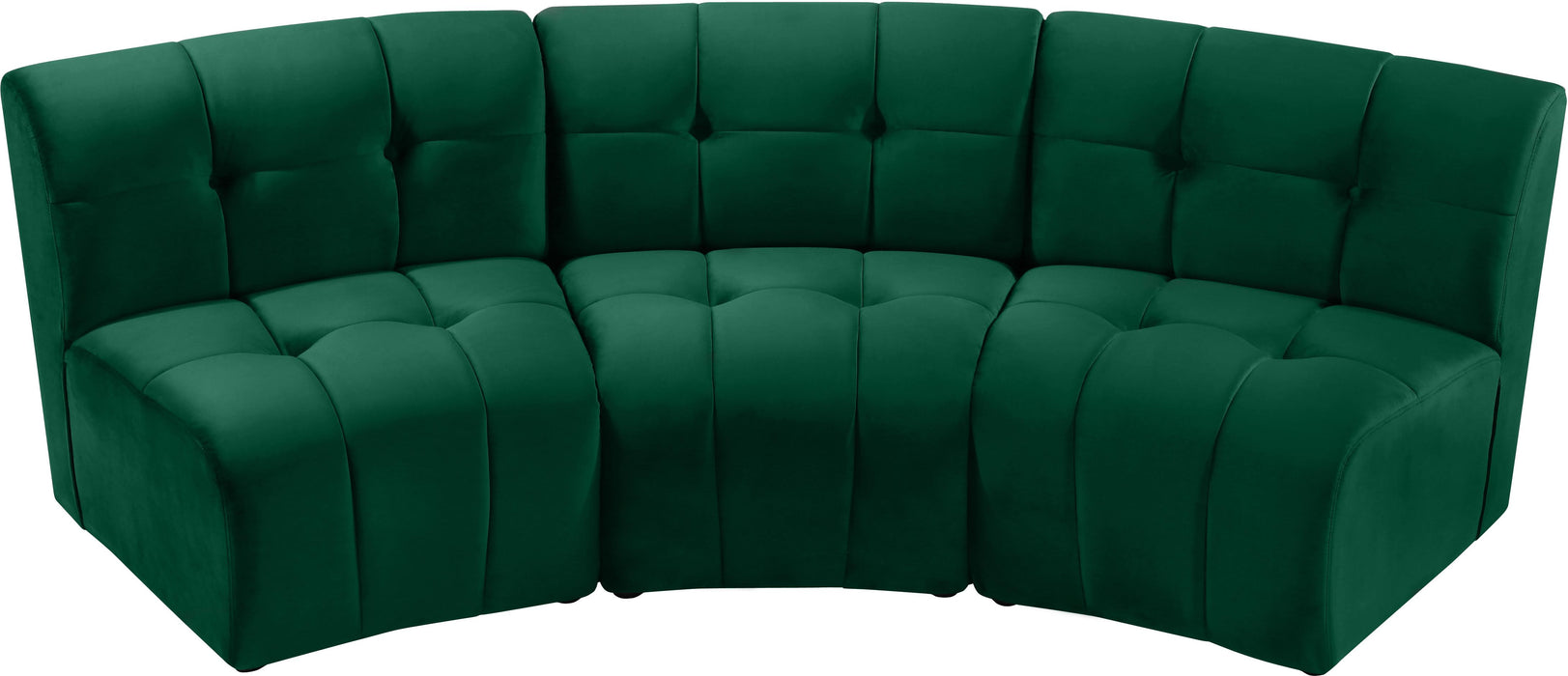 Limitless Green Velvet 3pc. Modular Sectional - Just Furniture (PA) - Multi Location