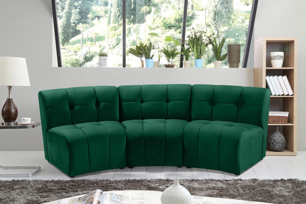 Limitless Green Velvet 3pc. Modular Sectional - Just Furniture (PA) - Multi Location