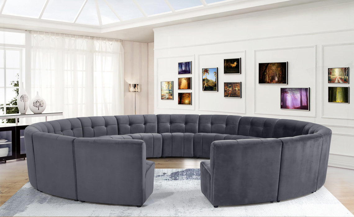 Limitless Grey Velvet 15pc. Modular Sectional - Just Furniture (PA) - Multi Location