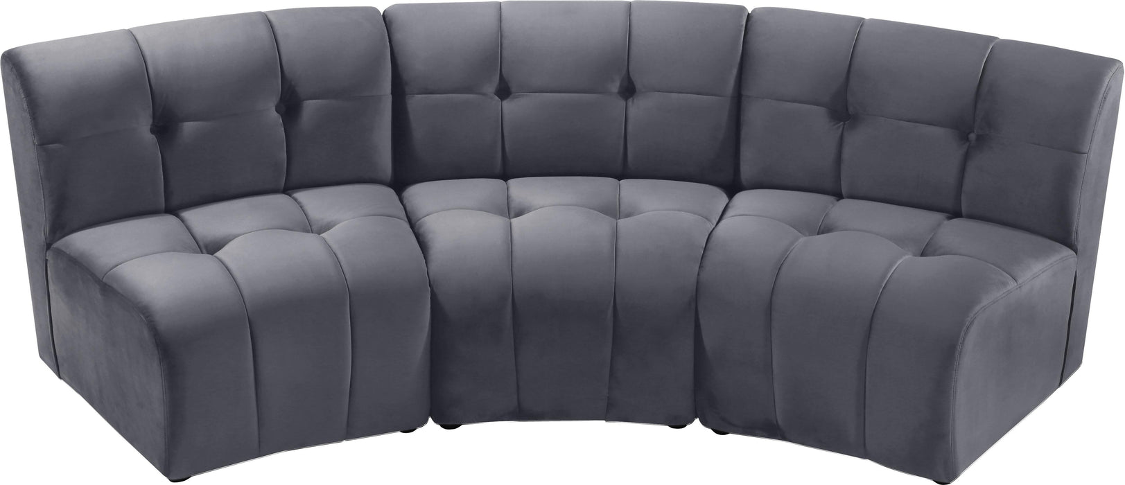 Limitless Grey Velvet 3pc. Modular Sectional - Just Furniture (PA) - Multi Location