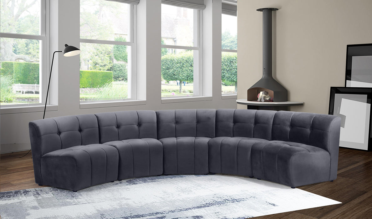 Limitless Grey Velvet 5pc. Modular Sectional - Just Furniture (PA) - Multi Location