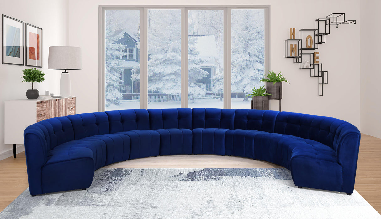 Limitless Navy Velvet 10pc. Modular Sectional - Just Furniture (PA) - Multi Location