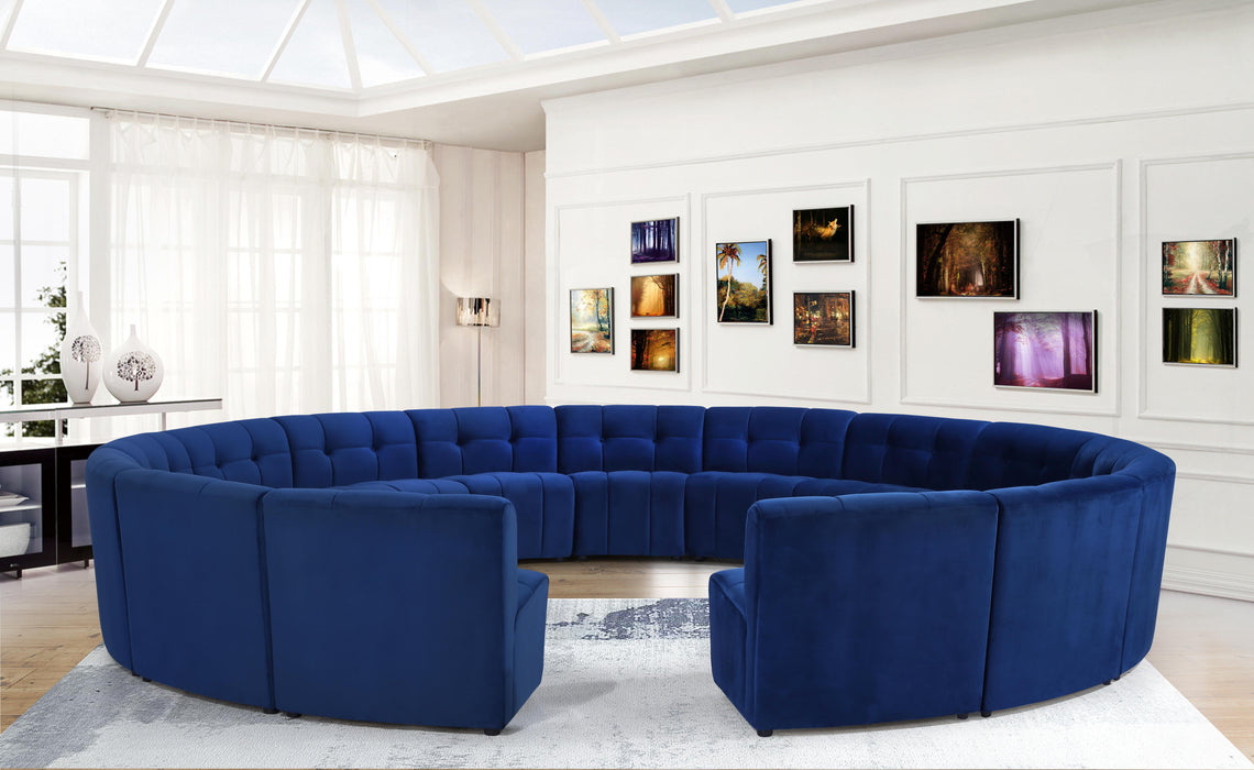Limitless Navy Velvet 15pc. Modular Sectional - Just Furniture (PA) - Multi Location