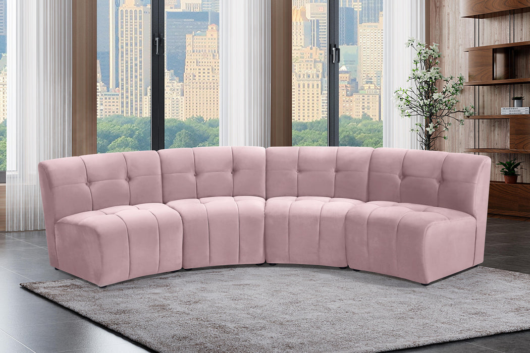 Limitless Pink Velvet 4pc. Modular Sectional - Just Furniture (PA) - Multi Location