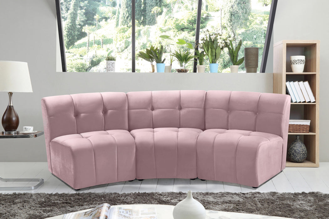 Limitless Pink Velvet 3pc. Modular Sectional - Just Furniture (PA) - Multi Location