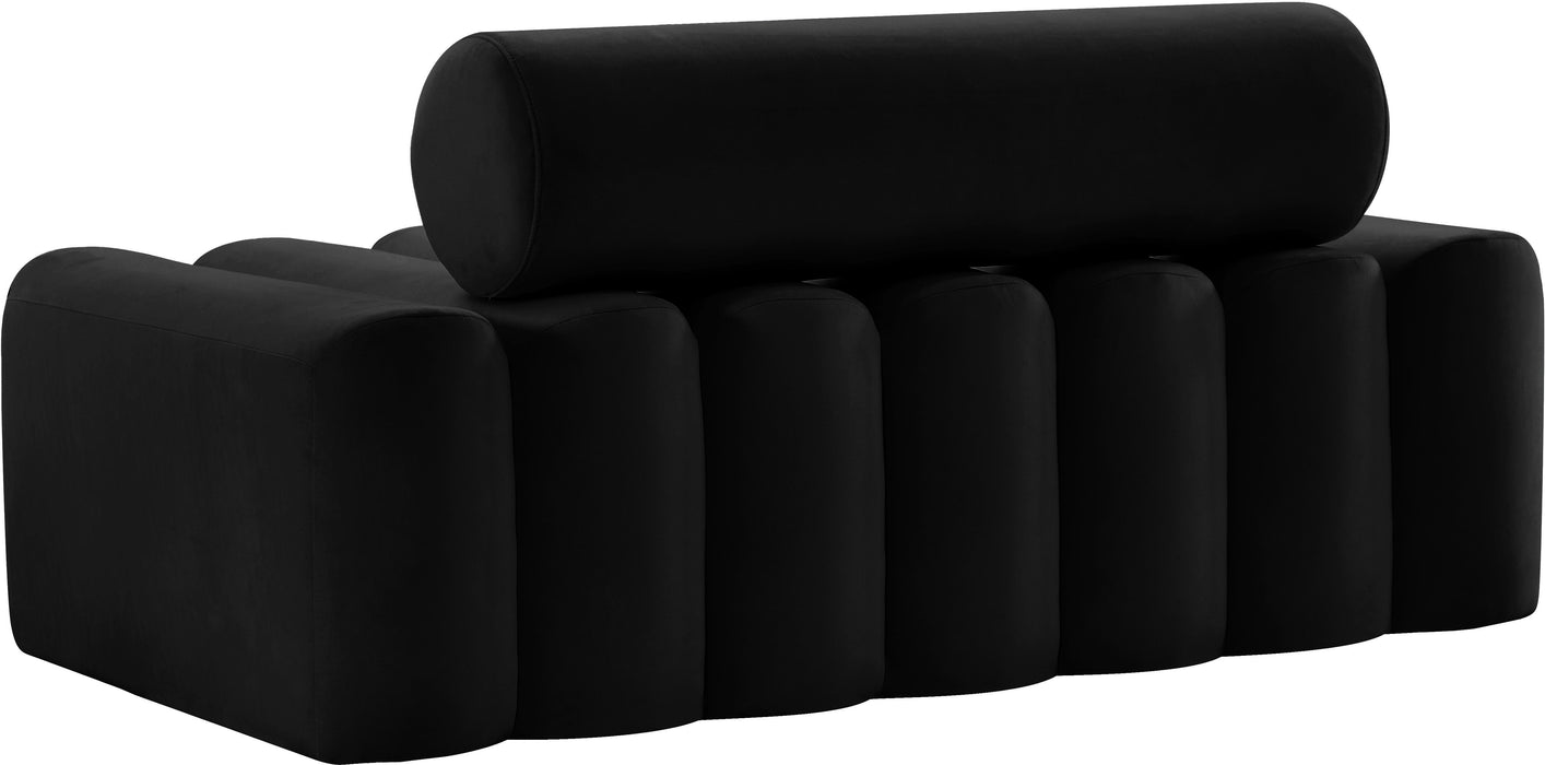 Melody Black Velvet Loveseat - Just Furniture (PA) - Multi Location
