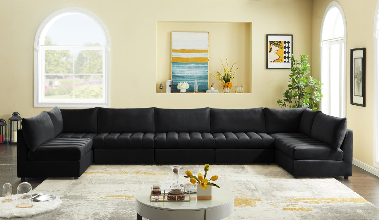 Jacob Black Velvet Modular Sectional - Just Furniture (PA) - Multi Location