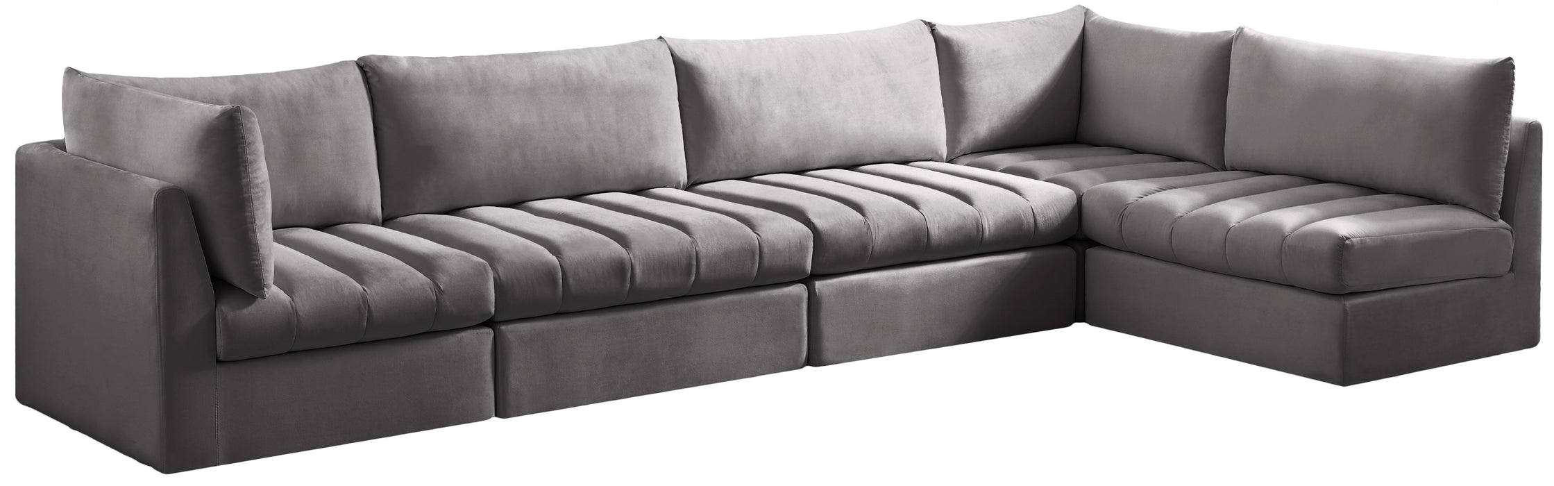 Jacob Grey Velvet Modular Sectional - Just Furniture (PA) - Multi Location
