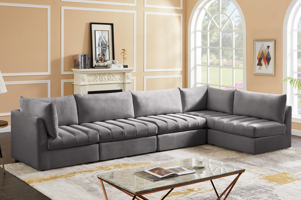 Jacob Grey Velvet Modular Sectional - Just Furniture (PA) - Multi Location