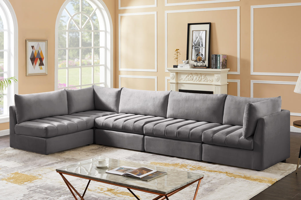 Jacob Grey Velvet Modular Sectional - Just Furniture (PA) - Multi Location