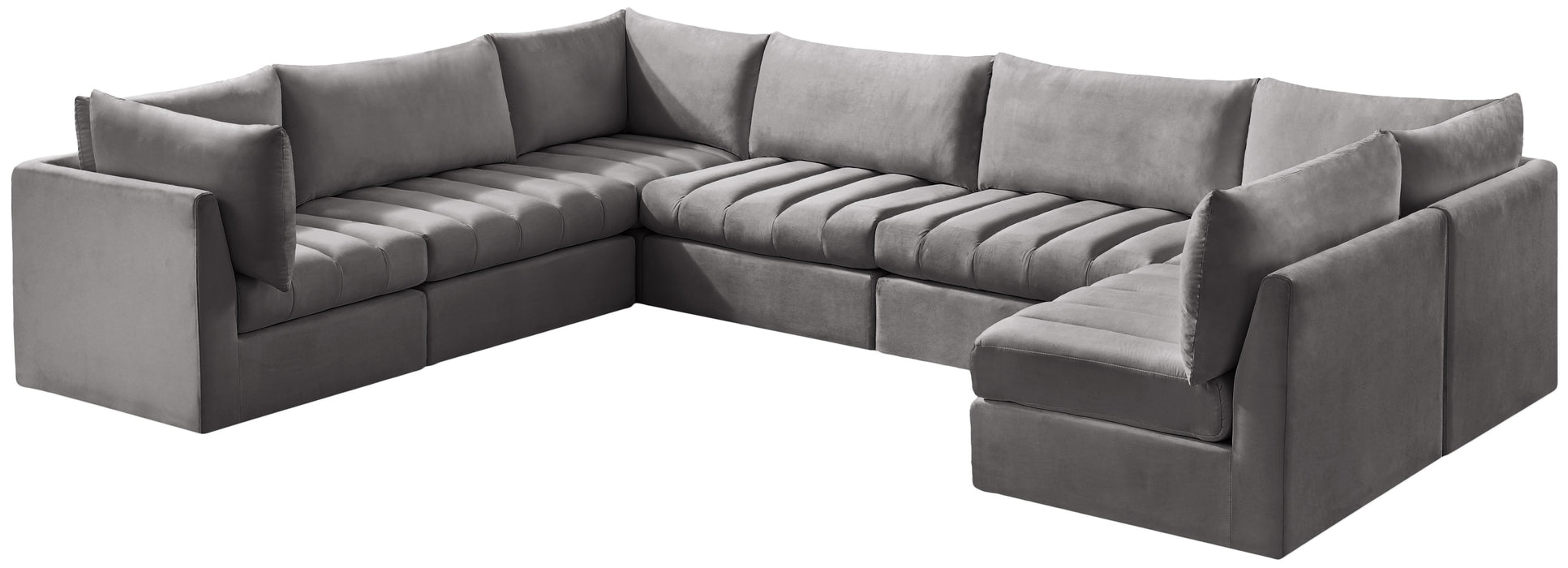 Jacob Grey Velvet Modular Sectional - Just Furniture (PA) - Multi Location